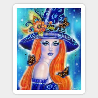 Divinia Halloween witch by Renee L. Lavoie Sticker